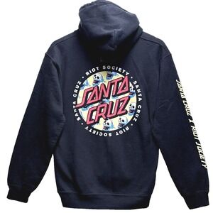 Santa Cruz x Riot Society Hoodie Size S Black Colab Skater Surfer Sweatshirt